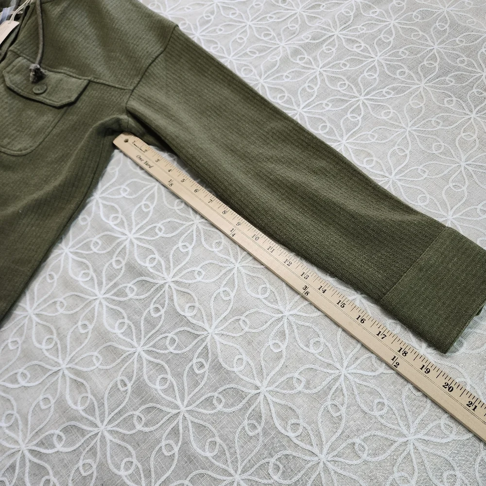 Natural Reflections Ribbed Button Front  Shacket - Picture 9 of 10